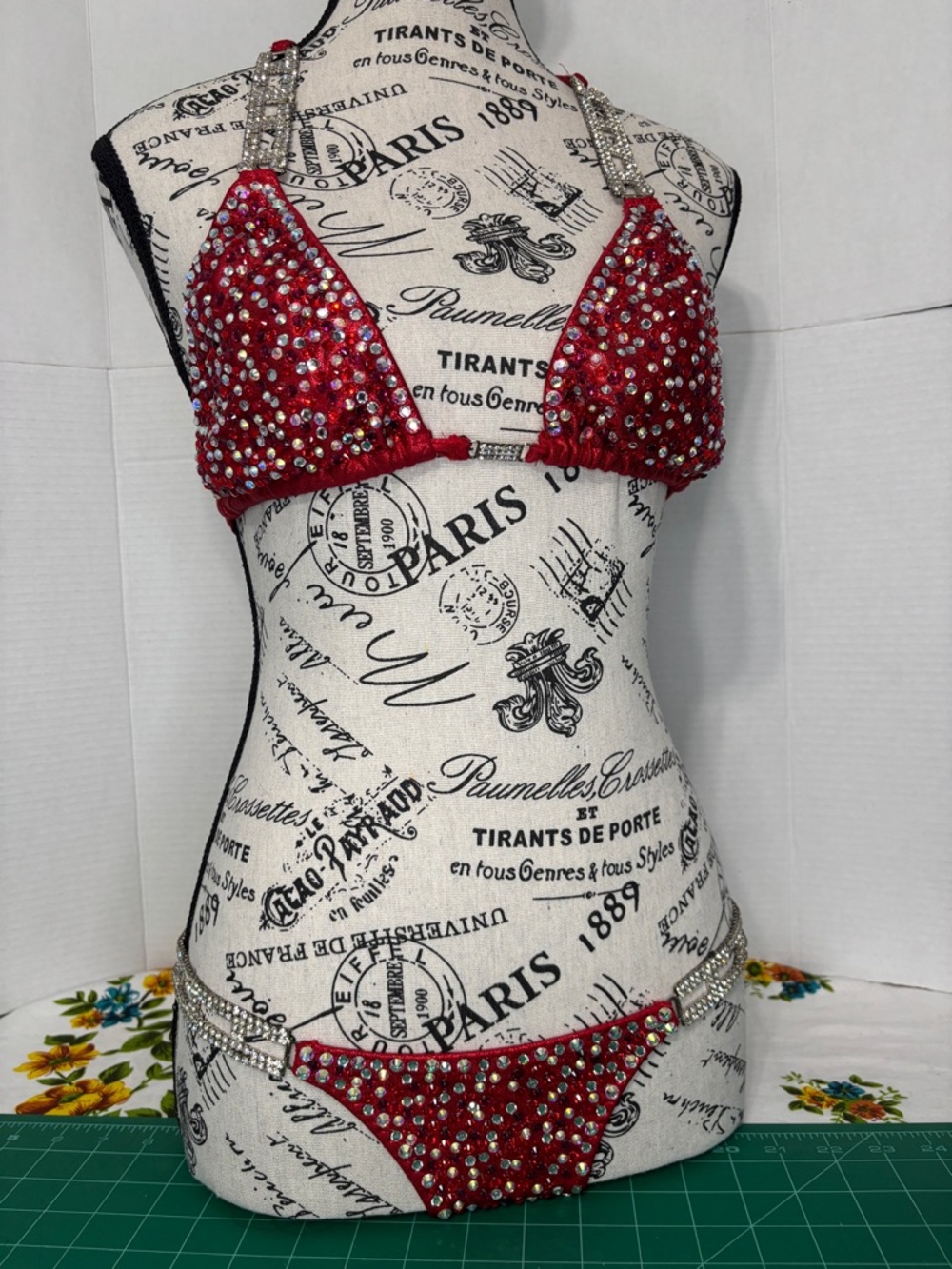 Hotmess Embellished Competition Bikini Set Sparkly Beach Party Swimsuit Model